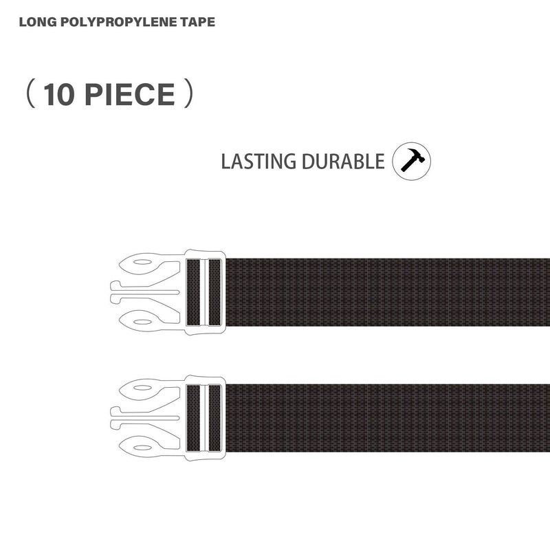 GOODSMANN Boat Cover Tie Down Kit, Durable Tie Down Straps, Trailering Straps with 172cm Webbing Strap and Male Buckle for 300D or 600D Boat Cover, 10 pcs - Image 2